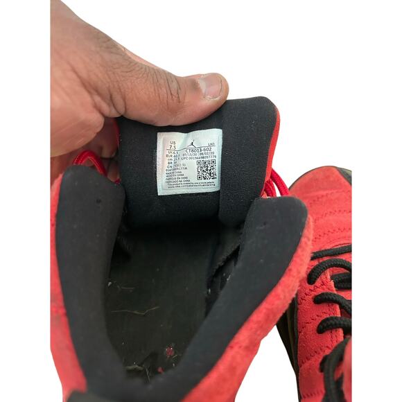 Air Jordan 12 Retro Reverse Flu Game Red Black Men’s Size 7.5 Lace Up - Picture 5 of 7
